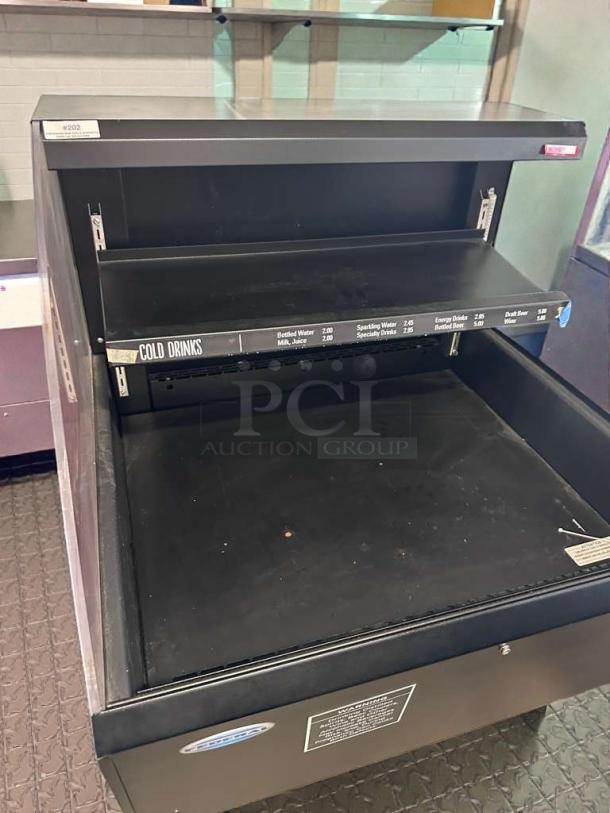 Federal Industries open-top beverage merchandiser, excellent condition, model FED-L-COLD-0333, UL listed, fully tested.