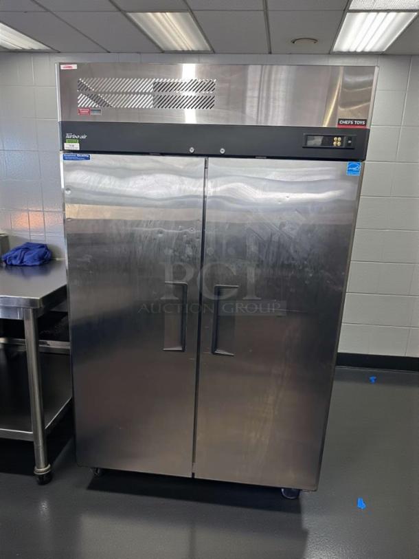 Turbo Air M3F47-2-N, 47 Cu. Ft. two-door commercial reach-in freezer in immaculate condition, UL listed, fully tested.