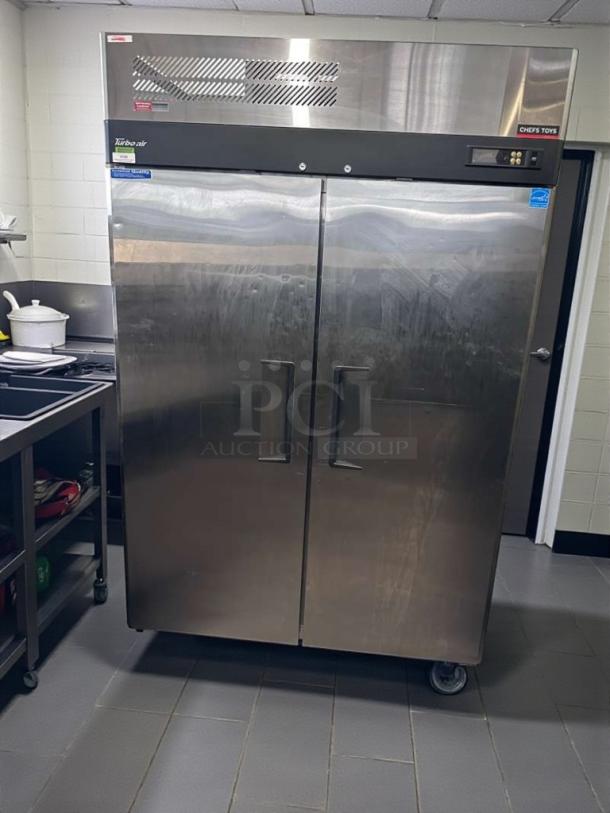 Turbo Air M3F47-2-N two-door commercial reach-in freezer, 47 Cu. Ft., immaculate condition, UL listed, fully tested.