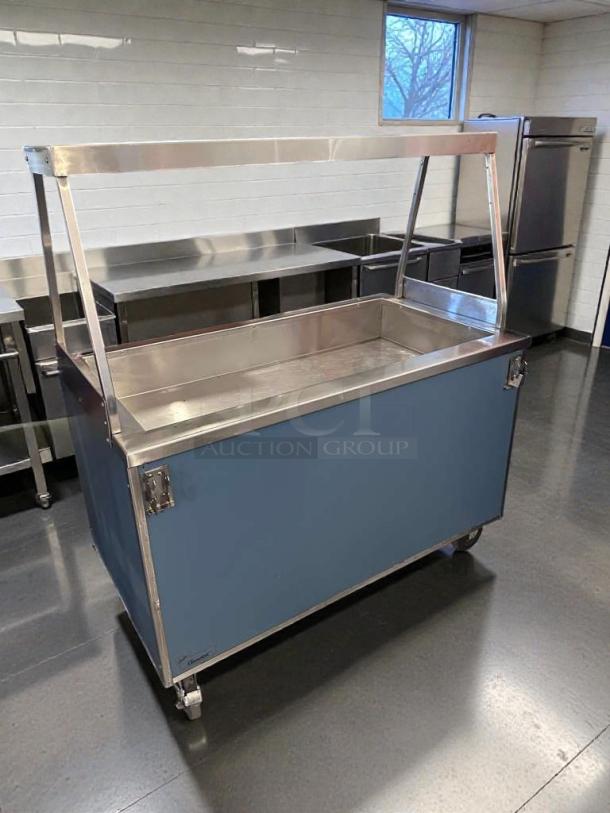 High-grade Duke Aerotot Mobile Cold Food Serving Station. Stainless steel, fully operational, model visible, excellent condition.