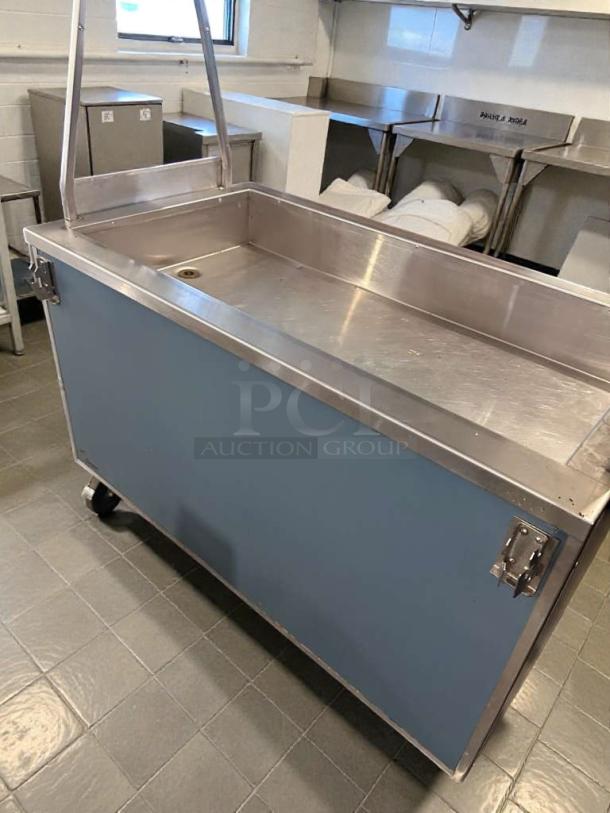 Stainless steel Duke Aerotot Mobile Cold Food Serving Station, high-grade condition, with visible model markings, by Duke Manufacturing Co.