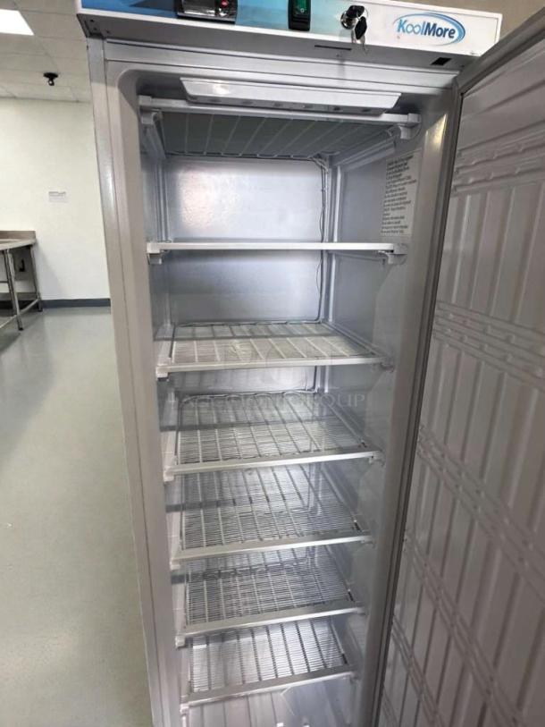 KoolMore KM-FMD12WH commercial reach-in freezer, 12 Cu. Ft., refined condition, ETL & UL listed, fully operational.