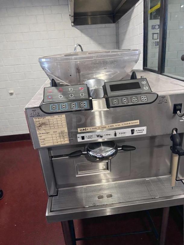 Starbucks Mastrena Commercial Espresso Machine, excellent condition, dual hopper, fully tested, operational, model STAR-L-ESP-0361.