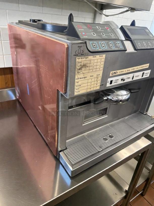 Starbucks Mastrena commercial espresso machine, excellent condition, dual hopper, model STAR-L-ESP-0361, fully operational.