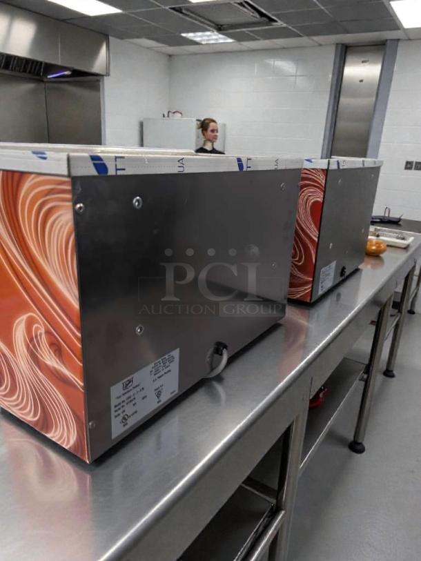 Duke CSW-2-1-AM commercial soup warmer, 2 wells, UL listed, stainless steel, excellent condition, fully tested, model DUK-M-HW-0362.