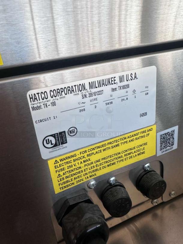 Hatco TK-100 commercial conveyor toaster, 208V, UL & NSF listed, premium condition, fully tested, Hatco Corporation.