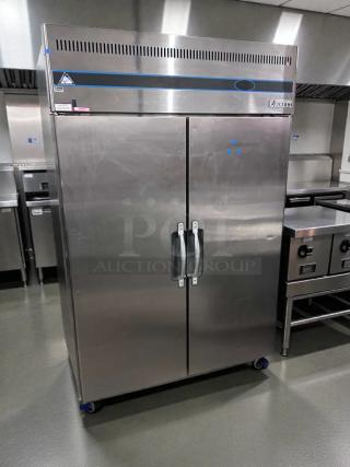 Everest ESR2 commercial reach-in refrigerator, high-grade condition, stainless steel, NSF & ETL listed, tested operational.