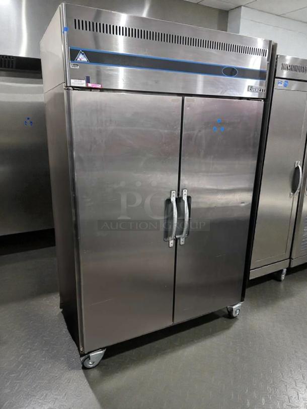 Everest ESR2 reach-in refrigerator, stainless steel, high-grade condition, NSF & ETL listed, fully operational, 115V.
