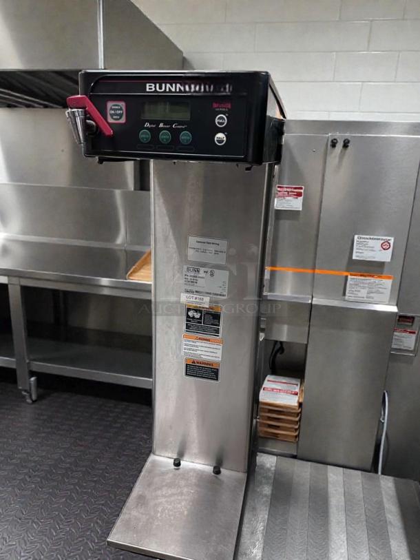 BUNN ICB-DV Tall Coffee Brewer, dual-voltage, digital control, stainless steel, UL & NSF listed, excellent condition.