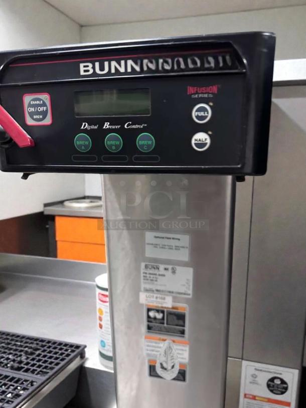 BUNN ICB-DV Tall Commercial Coffee Brewer, digital control, dual-voltage, premium condition, UL & NSF listed, tested operational.