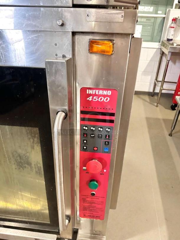 HARDT Inferno 4500 electric deck oven, double stack, superior condition, UL listed, control panel with functions visible.