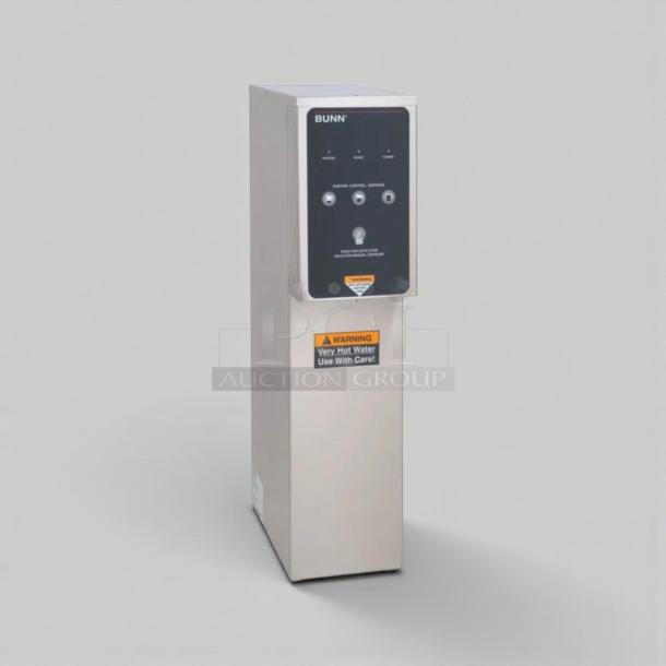 Bunn H5E-DV PC 5-Gallon Hot Water Dispenser, excellent condition, dual voltage, fully tested, warning label present.