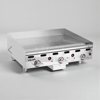 Vulcan MSA36 36" commercial gas griddle, premium condition, thermostatic controls, natural gas, fully tested, Vulcan Hart.