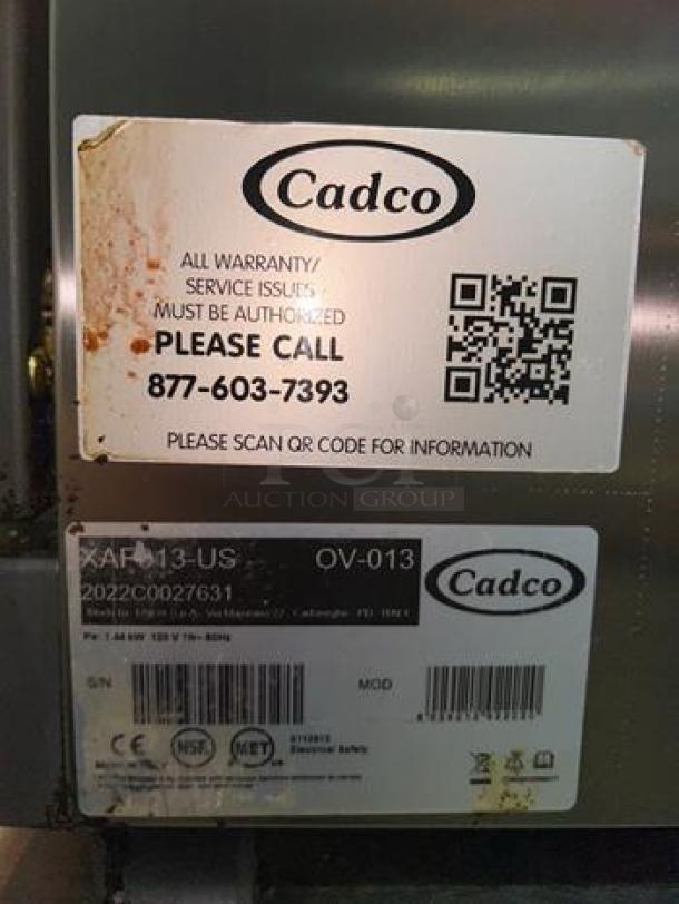 Cadco Lisa OV-013 countertop convection oven, 208–240V, single phase, top-tier condition, visible service label.