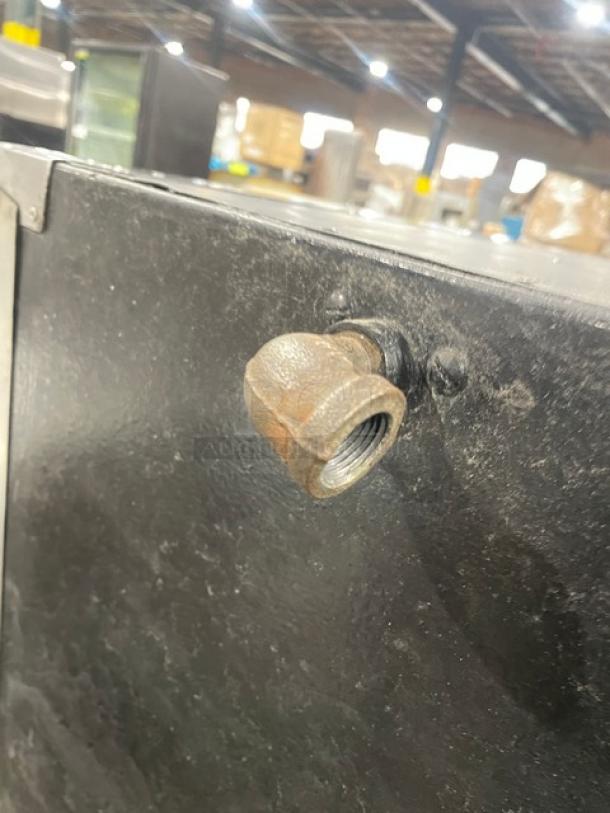 Bari Commercial Stainless Steel Gas-Powered Pizza Deck Oven, Model M648M, single stack, with stones, shown in warehouse setting.