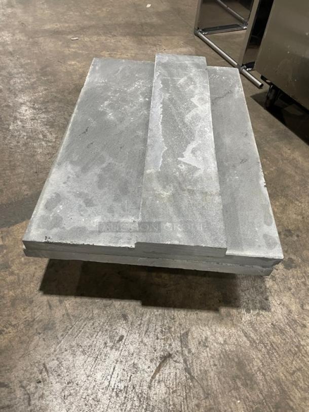 Stacked pizza stones for Bari Commercial Gas Pizza Deck Oven M.648-M; durable, high-quality condition.