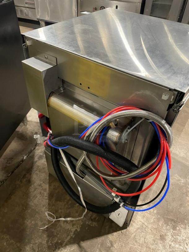 Hobart Advansys Series LXNR commercial undercounter dishwasher, stainless steel, Energy Star Certified, visible hoses, slightly used.