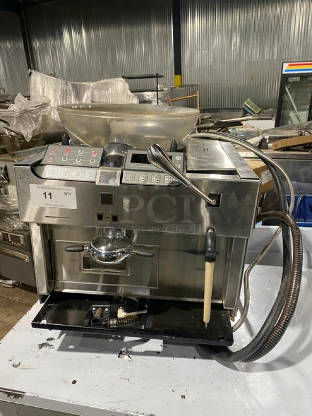 Thermoplan Mastrena CS2 espresso machine, stainless steel, starbucks-style, with bean hopper, model CS2, serial 40-148773, 208V.