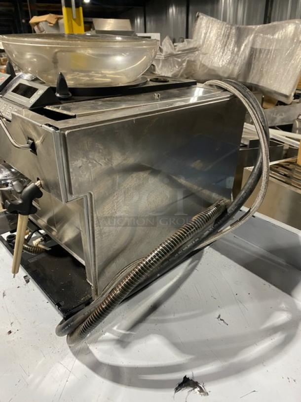 Mastrena CS2 commercial espresso machine, stainless steel, 2018 model, with bean hopper; electric-powered, 208V, countertop style.