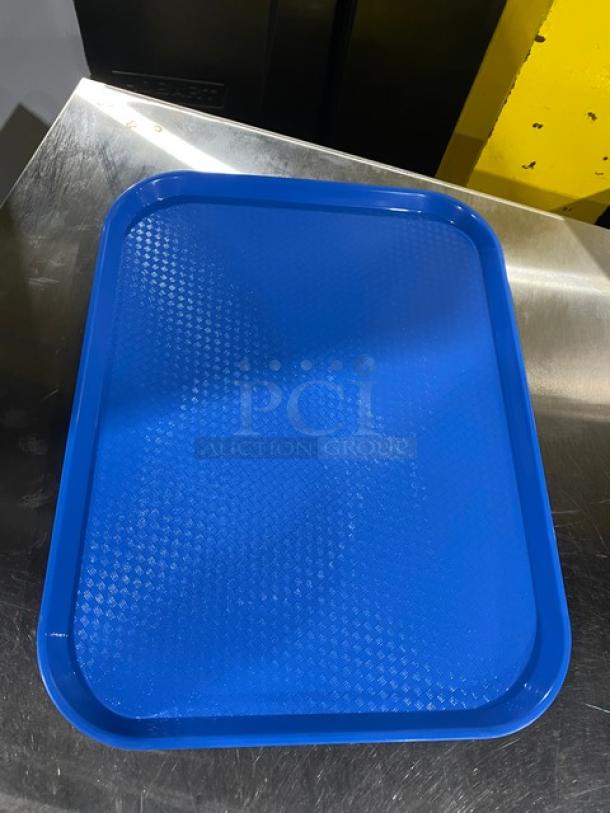 NEW Cambro blue 14"x18" rectangular serving tray, model 1418FF168. Textured surface, excellent condition.