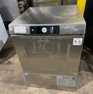 Hobart Advansys LXNR stainless steel undercounter dishwasher, high-temp, Energy Star certified, serial number 231271325.