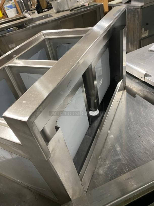 Prepline BAR2C stainless steel 2-compartment underbar sink with 3" backsplash, new scratch-n-dent condition.