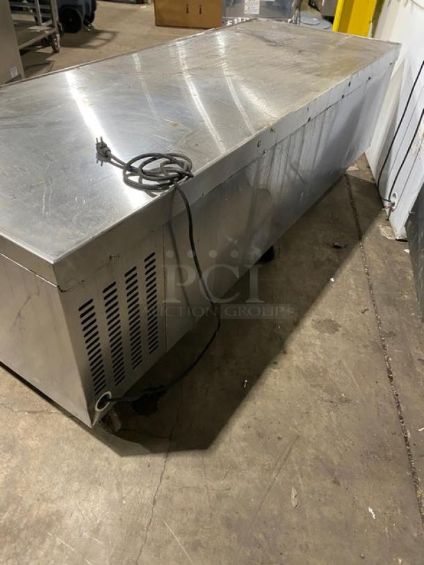 Beverage-Air stainless steel 84" chef base, model WTRCS84-1, with 4 drawers, on casters, commercial-grade, 115V 1 Phase.