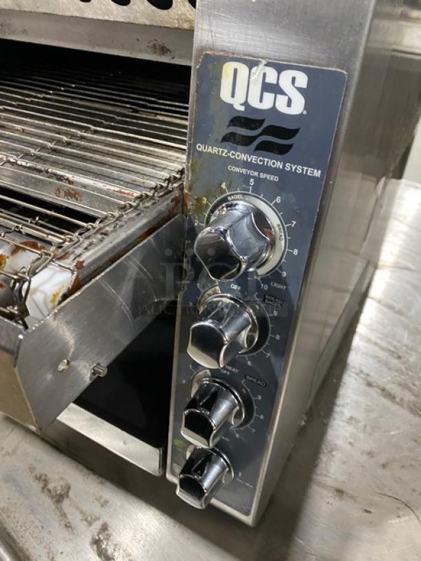 Star QCS250C commercial countertop conveyor toaster, stainless steel, with quartz-convection system. Model QCS-2-50C, 120V.