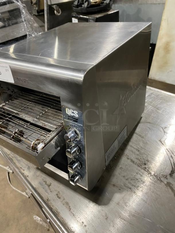 Star QCS Series stainless steel electric conveyor toaster, model QCS250C, features quartz-convection system, 120V, used condition.