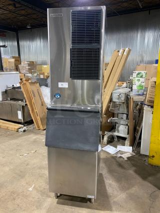Hoshizaki Commercial Stainless Steel ELectric Powered Air-Cooled Cresent Cuber Ice Making Machine/Bin Combo! Energy Star Certified! Model: KM-600MAH! On Legs! - Item #1232194