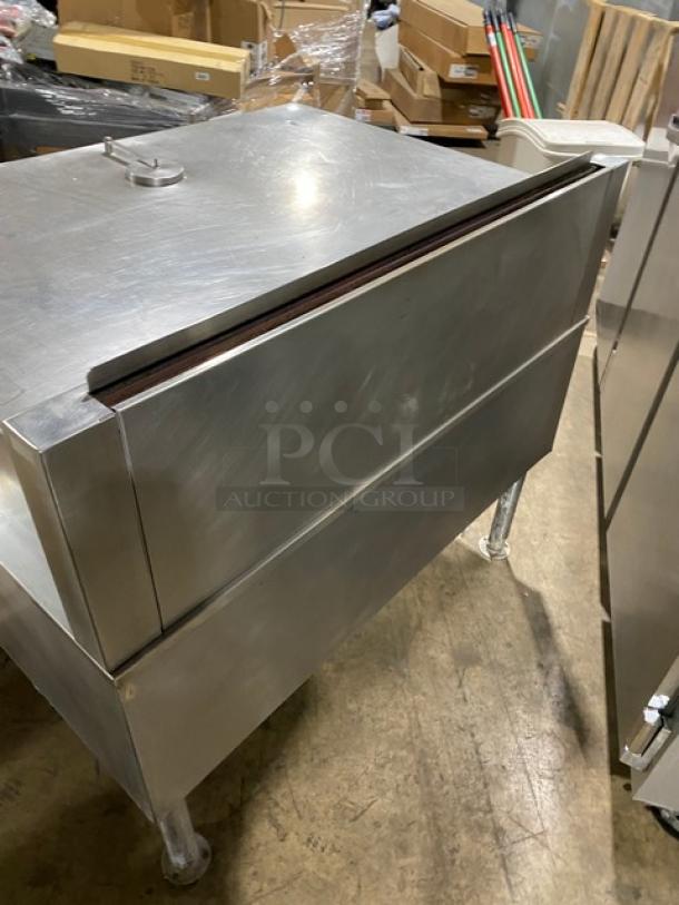 Cleveland Range commercial stainless steel tilt braising pan on legs, excellent condition, durable for high-volume cooking.