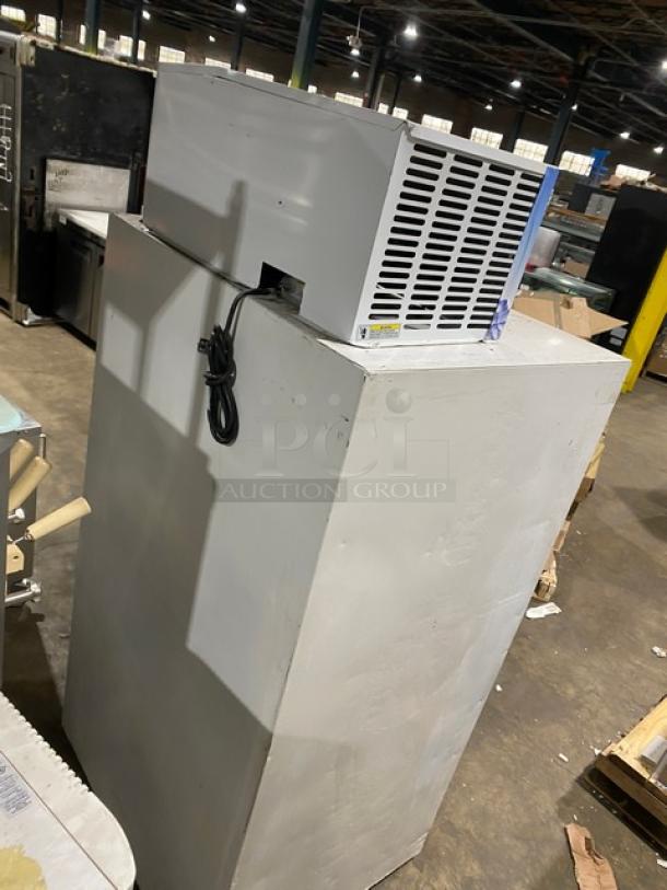 Leer Commercial White Ice Merchandiser Freezer, Model 301UC25MG, SN: HAA-0404, 115V, single glass swing door, used condition.