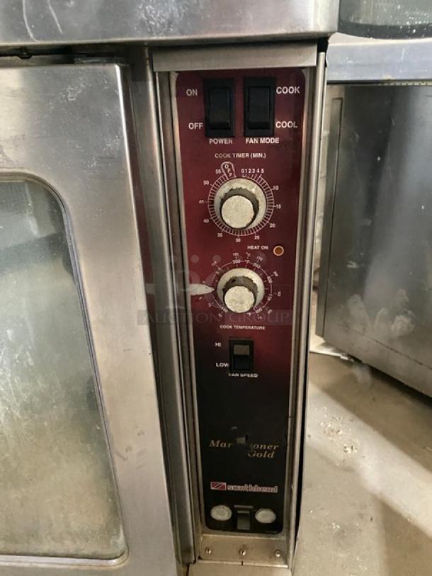 Southbend Marathoner Gold Series commercial convection oven, stainless steel, single stack, includes wired rack, visible wear.