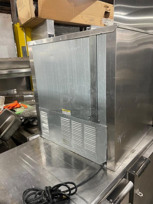 Beverage-Air UCR27Y stainless steel undercounter refrigerator, single door, poly coated rack, model UCR27Y, serial 7903537.