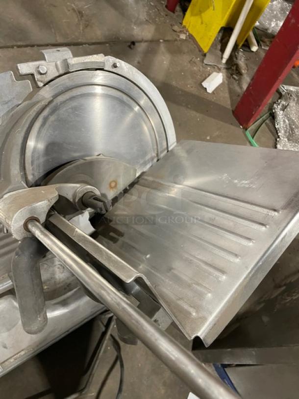 Hobart Model 2712 electric deli slicer, semi-automatic, 120V, metal finish, visible blade, sturdy condition, SN: 56-1207-821.