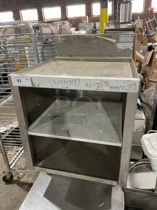 Krowne Royal 2100 Series stainless steel 2-tier underbar glass storage unit with drainboard, backsplash, scratches, SN 10030006017.