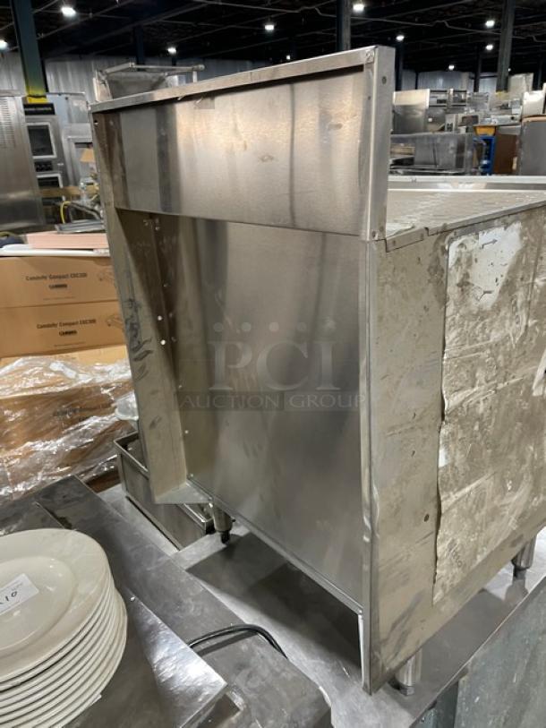 Krowne Royal 2100 Series stainless steel underbar glass storage unit, model KR21-GSB3, with drainboard, backsplash, minor scratches.