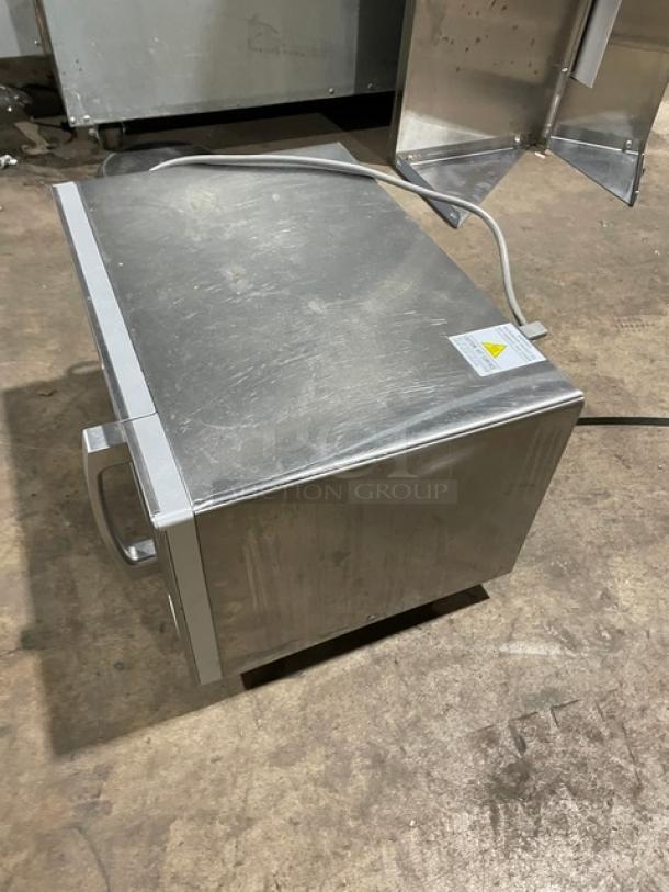 Solwave 180MW1000SS stainless steel commercial microwave, 2023 model, digital control, on legs, 120V 1 phase, overall good condition.