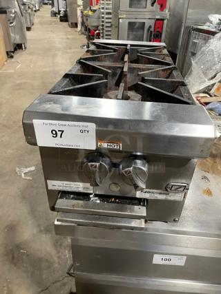 Southbend HDO12 commercial stainless steel 2-burner countertop hotplate with legs, natural gas powered, model HDO-12, SN: 24H11060.