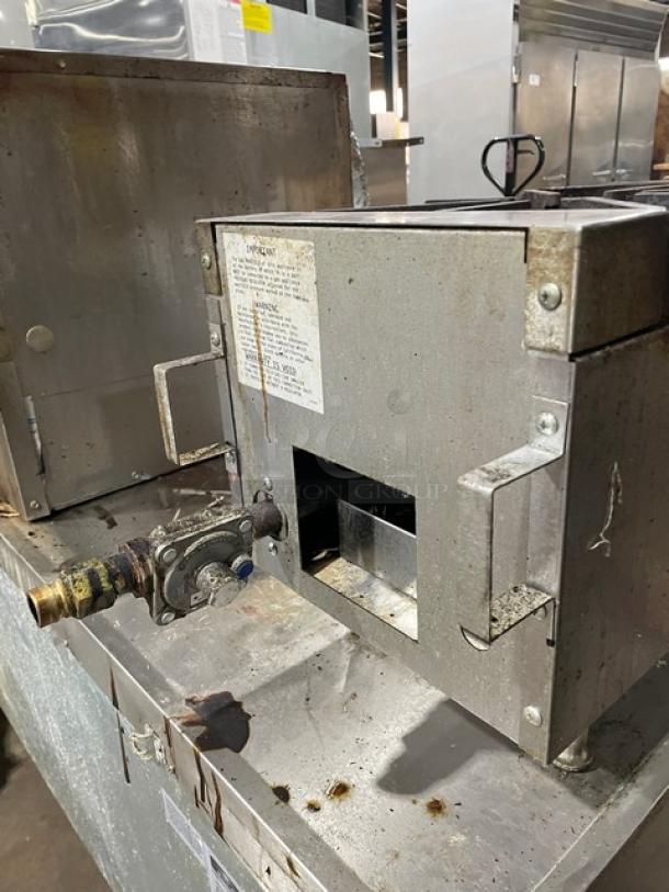 Southbend HDO12 stainless steel natural gas 2-burner hotplate/range, SN: 24H11060, on legs, in used condition.