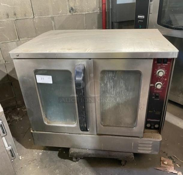 Southbend Marathoner Gold Series commercial stainless steel single stack convection oven with wired rack, used condition.