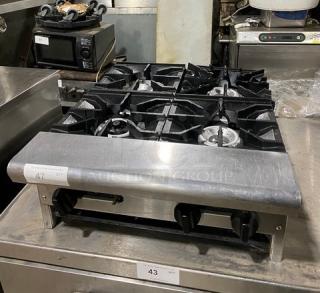 American Range commercial stainless steel gas 4-burner countertop range, excellent condition, sturdy cast iron grates.