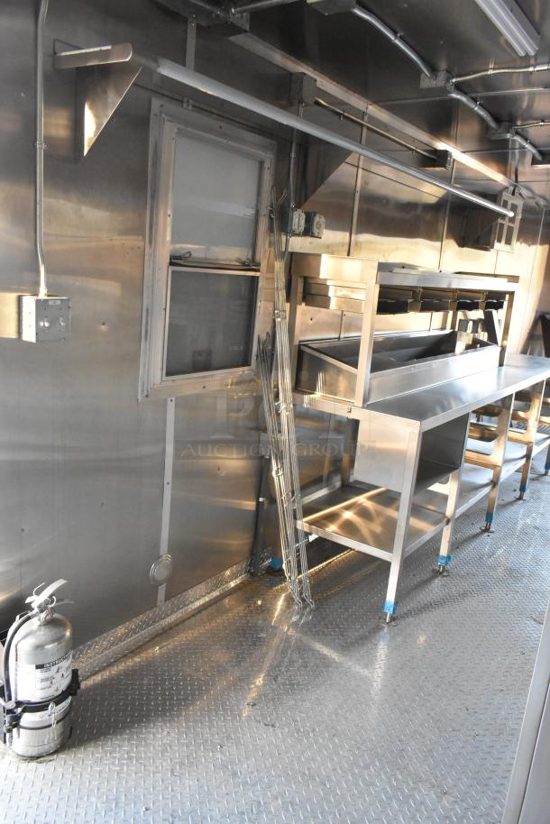 Brand new 2021 Cruising Kitchens 24' Burger King mobile kitchen with stainless steel interior, equipped with sinks and fire suppression.