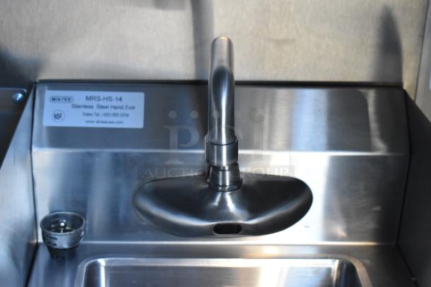 Stainless steel hand sink with MIXTEC label in Cruising Kitchens 2021 Burger King mobile kitchen.
