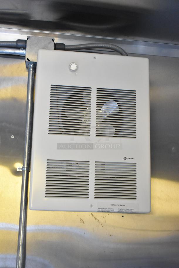 Ouellet wall-mounted heater in a new 2021 Cruising Kitchens 24' Burger King mobile kitchen trailer.
