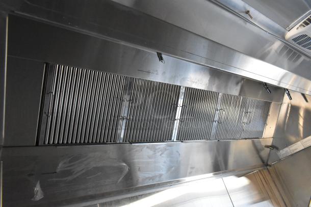 BRAND NEW 2021 Cruising Kitchens 24' Burger King trailer interior showing CaptiveAire grease hood.
