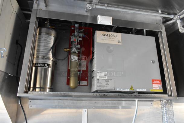 Brand new 2021 Cruising Kitchens 24' Burger King trailer interior. Features CaptiveAire grease hood, fire suppression system, and more.