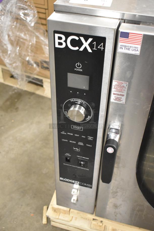 2025 Blodgett BCX-14E electric combi convection oven, 208V, 3-phase, stainless steel, controls for humidity, temperature, and time.