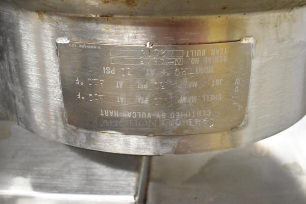 Vulcan K12ETT steam kettle, 12-gallon, electric, serial N9482, built 2016. For steam table station. 208/240V, 3/1 phase.
