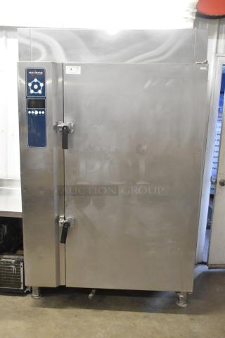 Alto Shaam stainless steel commercial blast chiller with door handles, control panel, and two probes visible, in good condition.